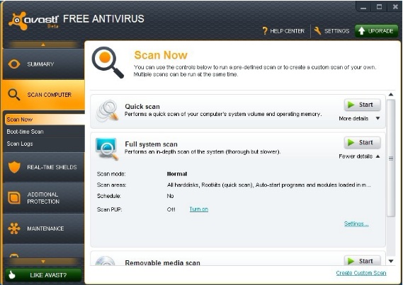 Бесплатный антивирус freeavast 7